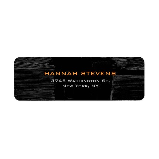 Grijs Zwart Hout Textuur Professioneel Modern Etiket (Voorkant)