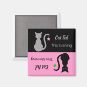 Grijs/Zwart Kat Gevoed Herinneringsmagneet Magneet (Voorkant / Achterkant)