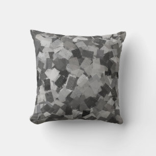 Grijs Zwart Kubisme Abstract Patroon Kussen