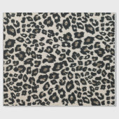 Grijs Zwart Leopard Dierenprint Cadeaupapier (Vlak)