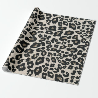 Grijs Zwart Leopard Dierenprint Cadeaupapier