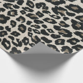 Grijs Zwart Leopard Dierenprint Cadeaupapier (Hoek)