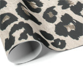 Grijs Zwart Leopard Dierenprint Cadeaupapier (Rol Hoek)