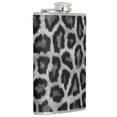 Grijs Zwart Leopard Dierenprint Heupfles (Rechts)