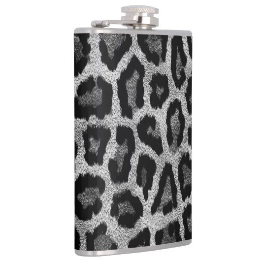 Grijs Zwart Leopard Dierenprint Heupfles (Rechts)