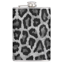 Grijs Zwart Leopard Dierenprint Heupfles