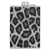Grijs Zwart Leopard Dierenprint Heupfles (Achterkant)