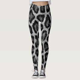 Grijs Zwart Leopard Dierenprint Leggings