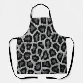 Grijs Zwart Leopard Dierenprint Schort (Voorkant)