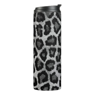 Grijs Zwart Leopard Dierenprint Thermosbeker