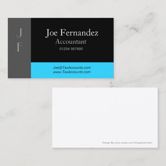 Grijs zwart/licht blauw professioneel Visitekaartj Visitekaartje (Voorkant / Achterkant)