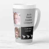 Grijs zwart liefde zijn een opa met foto's latte mok (Rechterhoek)