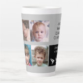 Grijs zwart liefde zijn een opa met foto's latte mok (Voorkant)