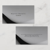 Grijs zwart, modern, eenvoudig visitekaartje (Voorkant / Achterkant)