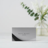 Grijs zwart, modern, eenvoudig visitekaartje (Staand voorkant)