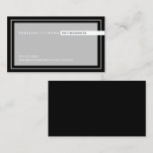 grijs/zwart modern, fotograaf visitekaartje (Voorkant / Achterkant)