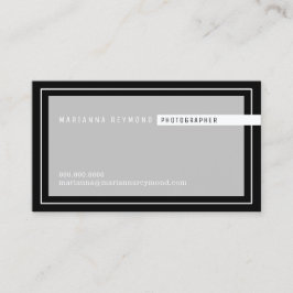 grijs/zwart modern, fotograaf visitekaartje