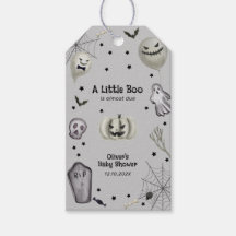Grijs Zwart Modern Little Boo Ghost Baby shower