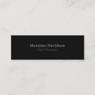 Grijs Zwart Modern Minimalistisch Eenvoudig Serif Mini Visitekaartje