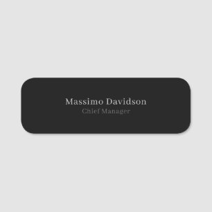 Grijs Zwart Modern Minimalistisch Eenvoudig Serif Naamplaatje