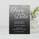 Grijs Zwart Moderne Gradiënt Save The Date (Staand voorkant)
