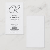 Grijs zwart Monogram Wit Visitekaartje (Voorkant / Achterkant)