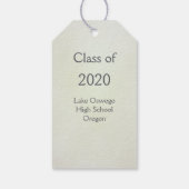 Grijs zwart mortier, diploma Afstuderen Cadeaulabel (Achterkant)