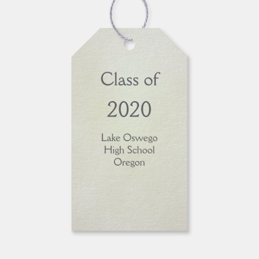 Grijs zwart mortier, diploma Afstuderen Cadeaulabel (Achterkant)