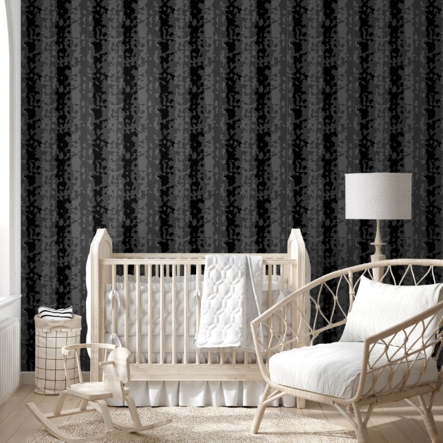 Grijs Zwart Onregelmatig Abstract Patroon Design  Behang (Kinderen)