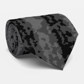 Grijs Zwart Onregelmatig Abstract Patroon Design Stropdas (Opgerold)