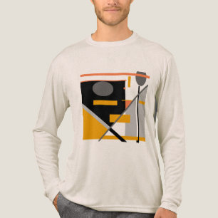 Grijs Zwart Oranje Geometrische Vormen MCM Look Mo Tri-Blend Shirt