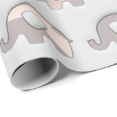 Grijs Zwart Pastel Grijs 3D Olifanten Cadeaupapier (Rol Hoek)