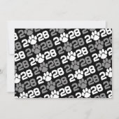 Grijs & Zwart Pawprint Afstuderen Foto Kaart (Achterkant)