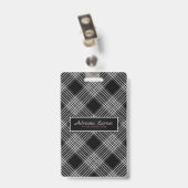 Grijs & Zwart Plaid Badge (Achterkant met clip)