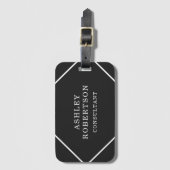 Grijs Zwart Professioneel Stijlvol Trendy Minimali Bagagelabel (Voorkant (verticaal))