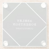 Grijs Zwart Professioneel Stijlvol Trendy Minimali Glazen Onderzetter (Achterkant)