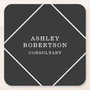 Grijs Zwart Professioneel Stijlvol Trendy Minimali Kartonnen Onderzetters