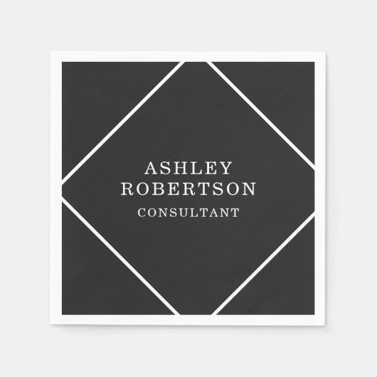 Grijs Zwart Professioneel Stijlvol Trendy Minimali Servet (Voorkant)