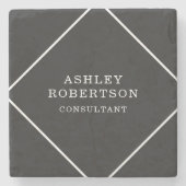 Grijs Zwart Professioneel Stijlvol Trendy Minimali Stenen Onderzetter (Voorkant)