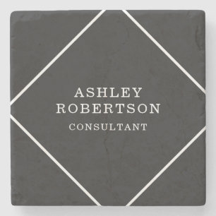 Grijs Zwart Professioneel Stijlvol Trendy Minimali Stenen Onderzetter