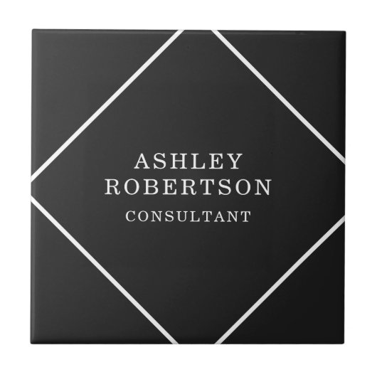 Grijs Zwart Professioneel Stijlvol Trendy Minimali Tegeltje (Voorkant)