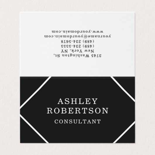 Grijs Zwart Professioneel Stijlvol Trendy Minimali Visitekaartje (Buitenkant ongevouwen)
