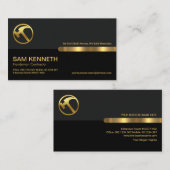 Grijs Zwart Retro Columns Builder Handyman Visitekaartje (Voorkant / Achterkant)