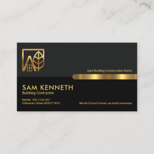 Grijs Zwart Retro Kolommen Bouwconstructie Visitekaartje