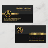 Grijs Zwart Retro Lagen Chauffeuring Visitekaartje (Voorkant / Achterkant)