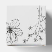 Grijs Zwart Retro Y2K Hippie Bloempatroon Bedankdoosjes (Bovenkant)