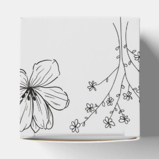 Grijs Zwart Retro Y2K Hippie Bloempatroon Bedankdoosjes (Bovenkant)