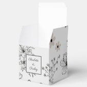 Grijs Zwart Retro Y2K Hippie Bloempatroon Bedankdoosjes (Geopend)