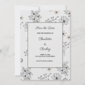 Grijs Zwart Retro Y2K Hippie Bloempatroon Kaart (Voorkant)