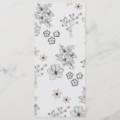 Grijs Zwart Retro Y2K Hippie Bloempatroon Menu (Achterkant)